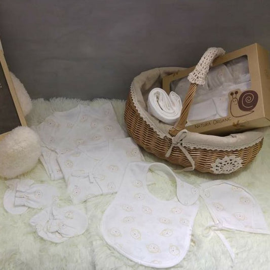 韓國製 Natura Organic 有機棉可愛猴子新生嬰兒7件套裝